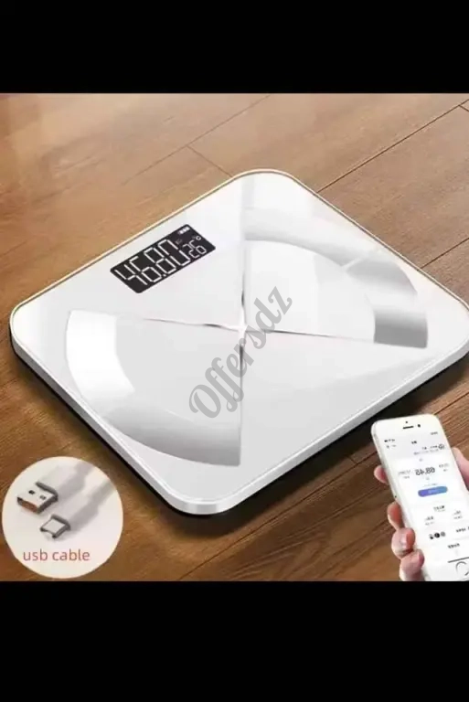 ميزان الكتروني ذكي بلوتوث بدون بطاريات Balance intelligente Bleuteuth Rechargable
